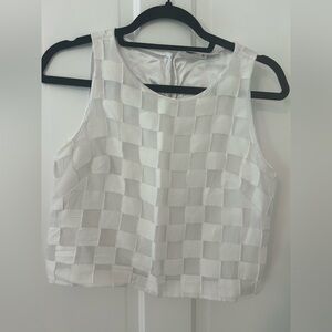 Milly Checkered Textured Tank Top